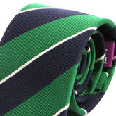 Light Green & Navy Silk Slim Tie | Style II - Tie Doctor